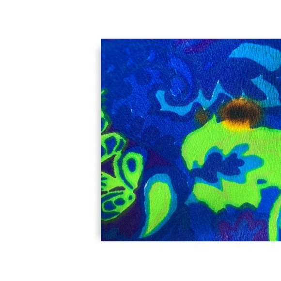 Vintage Handmade 60s Psychedelic Print Full Length High Neck Dress Large - Picture 11 of 11